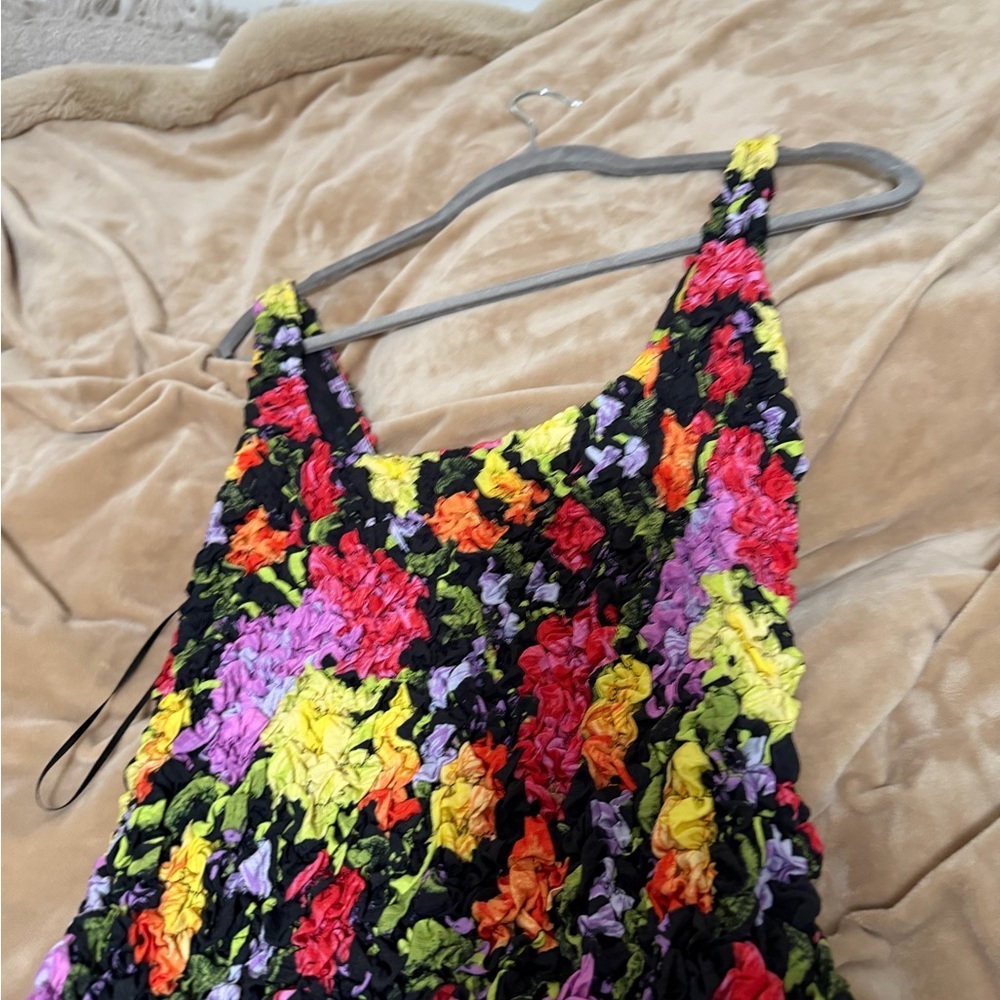 NWT Anthropologie Square Neck Pebble Smocked Bodycon Midi Dress S/M - Picture 4 of 6